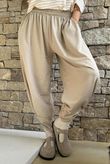 The Sunday Morning 7/8 Twist Pant Oatmeal Melange